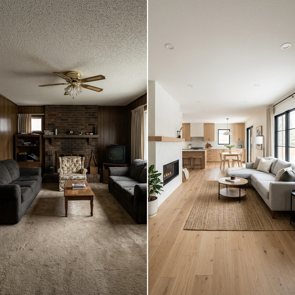 Living Room Before and After